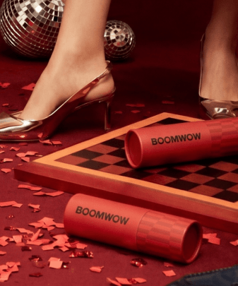 Red confetti at a New Year celebration